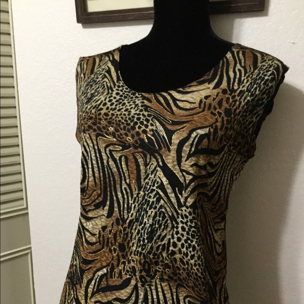 Beautiful animal print top with a bit of metallic